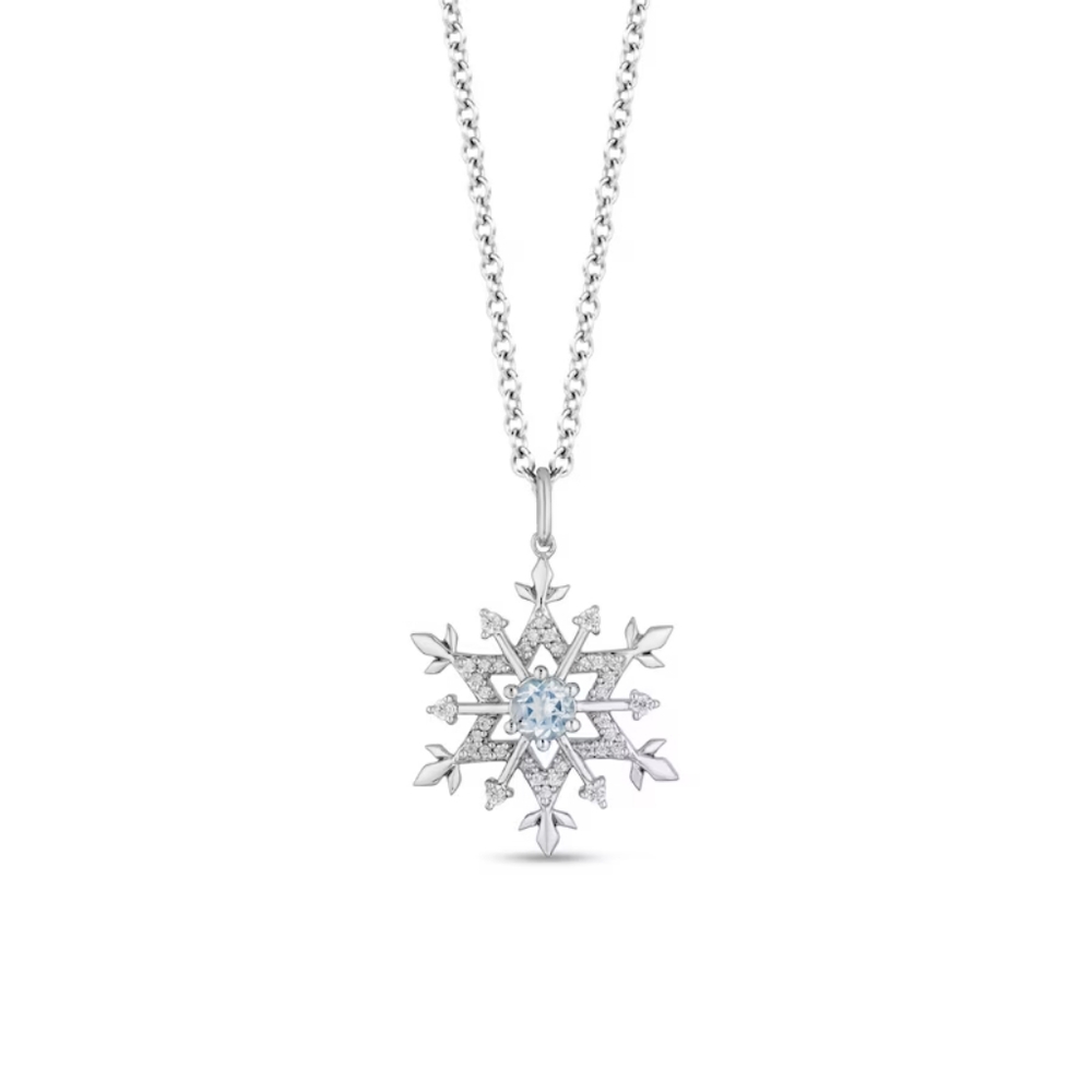 Disney Enchanted Elsa Silver Snowflake Pendant Necklace